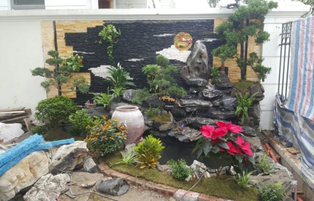 Đắp núi đá nhân tạo cho quán cà phê 